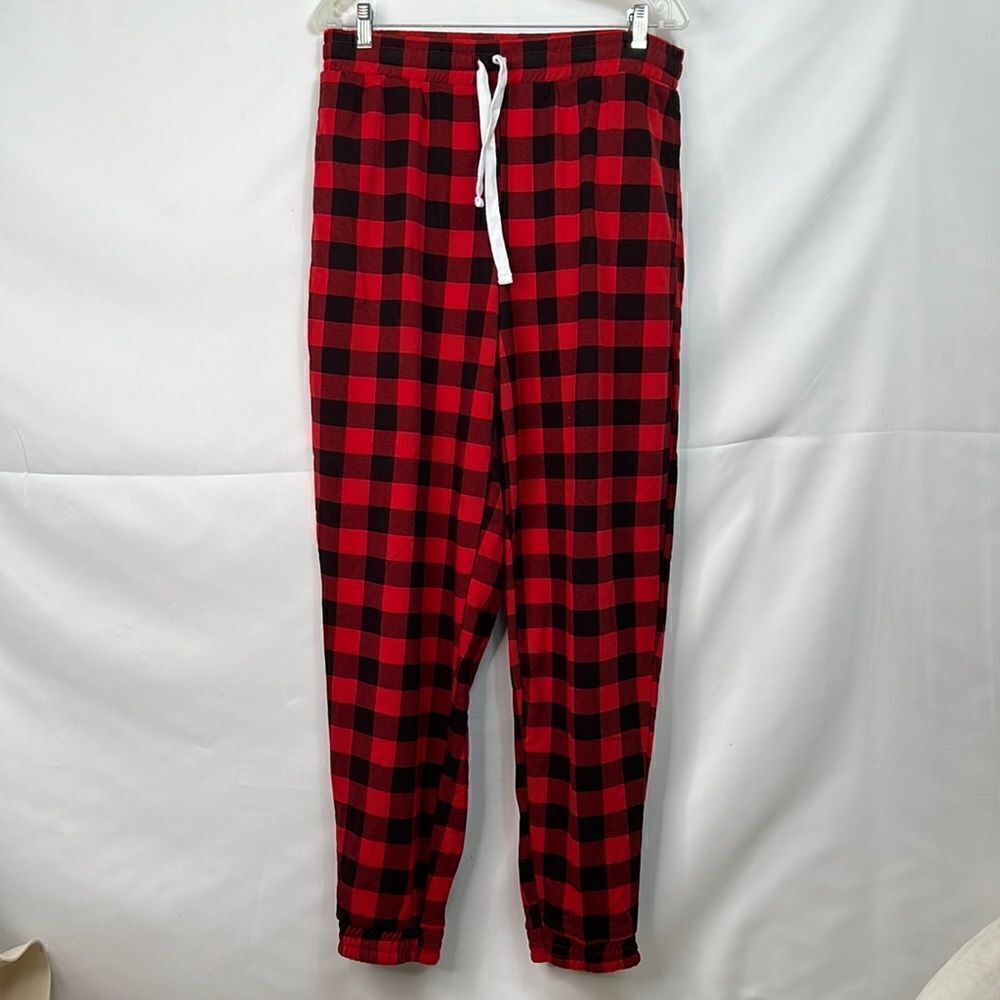 Grayson Threads Red and Black Buffalo Plaid joggers XL NWT